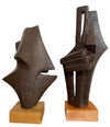 1960S BELGIAN CERAMIC ABSTRACT SCULPTURE WITH BRONZE TEXTURED STYLE FINISH