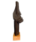1960S BELGIAN CERAMIC ABSTRACT SCULPTURE WITH BRONZE TEXTURED STYLE FINISH
