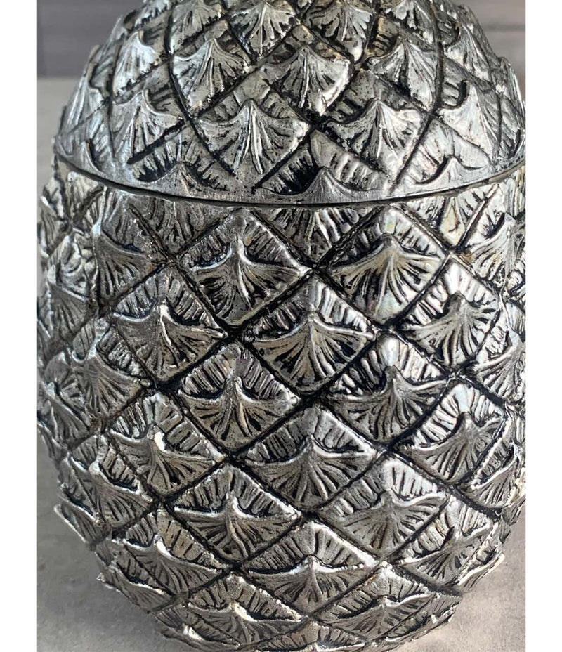 1960S ITALIAN METAL PINEAPPLE ICE BUCKET BY MAURO MANETTI WITH GILT LEAVES