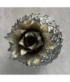 1960S ITALIAN METAL PINEAPPLE ICE BUCKET BY MAURO MANETTI WITH GILT LEAVES