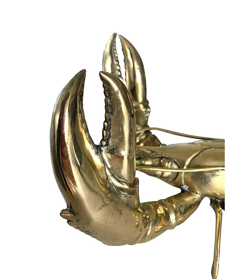 1960S LIFE-SIZE SOLID BRASS LOBSTER SCULPTURE WITH EXQUISITE DETAIL