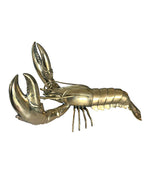 1960S LIFE-SIZE SOLID BRASS LOBSTER SCULPTURE WITH EXQUISITE DETAIL
