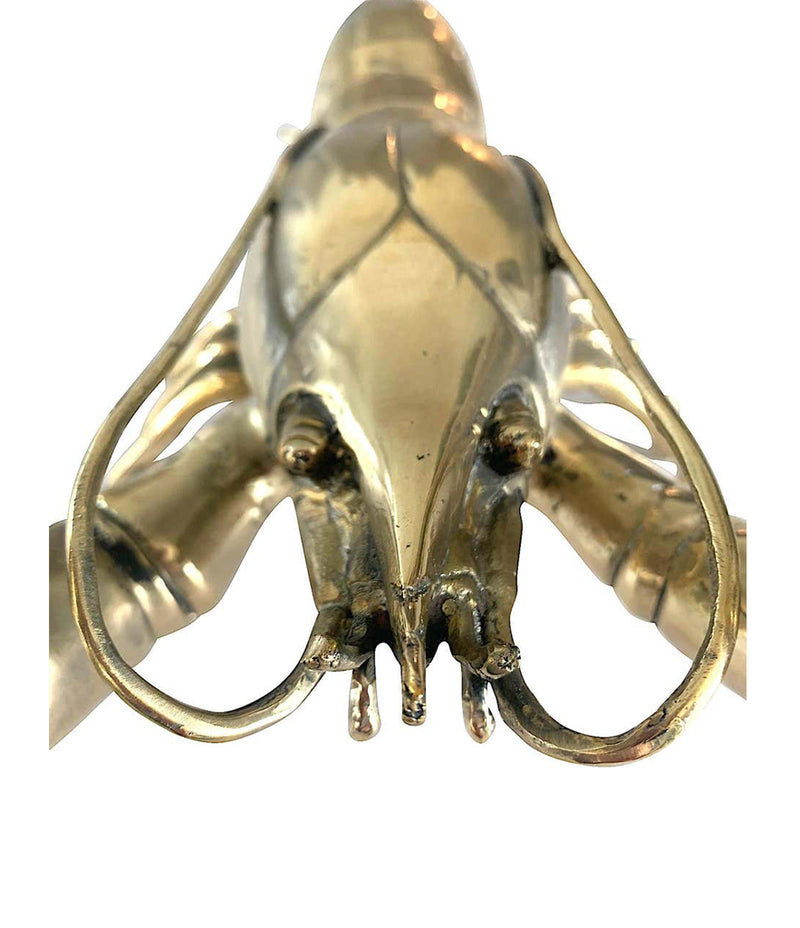 1960S LIFE-SIZE SOLID BRASS LOBSTER SCULPTURE WITH EXQUISITE DETAIL