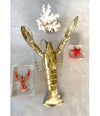1960S LIFE-SIZE SOLID BRASS LOBSTER SCULPTURE WITH EXQUISITE DETAIL