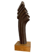 1960S BELGIAN CERAMIC ABSTRACT SCULPTURE WITH BRONZE TEXTURED STYLE FINISH