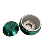 1970S APPLE ICE BUCKET BY DAYDREAM IN ANODISED VIBRANT GREEN WITH BRASS HANDLE