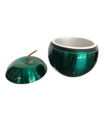 1970S APPLE ICE BUCKET BY DAYDREAM IN ANODISED VIBRANT GREEN WITH BRASS HANDLE