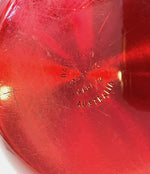 1970S APPLE ICE BUCKET BY DAYDREAM IN ANODISED VIBRANT RED WITH BRASS HANDLE