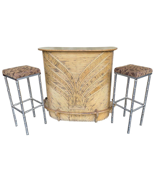 1970s French Riviera Bamboo Bar - Mid Century Furniture - Ed Butcher Antiques