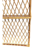 1970S FRENCH RIVIERA RATTAN AND BAMBOO COAT RACK WITH WOODEN SHELF