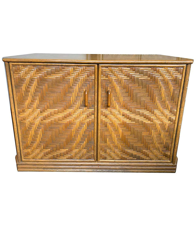1970s French Riviera Bamboo & Rattan Side Cabinet - Mid Century Furniture - Ed Butcher Antiques