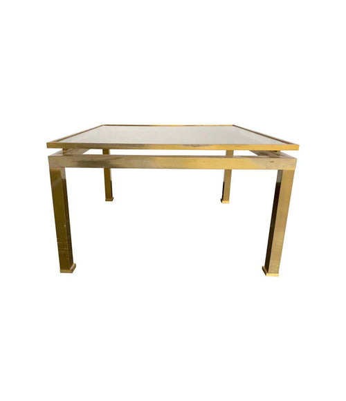 1970s Guy Lefevre Solid Brass Side Table with Smoked Glass Top - Mid Century Furniture - Ed Butcher Antiques