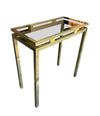 1970S GUY LEFEVRE STYLE GILT METAL CONSOLE AND MATCHING MIRROR