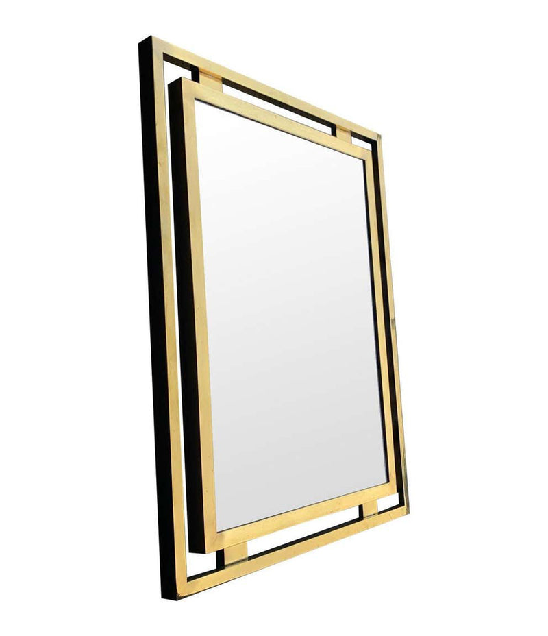 1970S GUY LEFEVRE STYLE GILT METAL CONSOLE AND MATCHING MIRROR