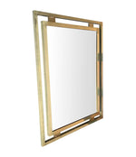 1970S GUY LEFEVRE STYLE GILT METAL CONSOLE AND MATCHING MIRROR