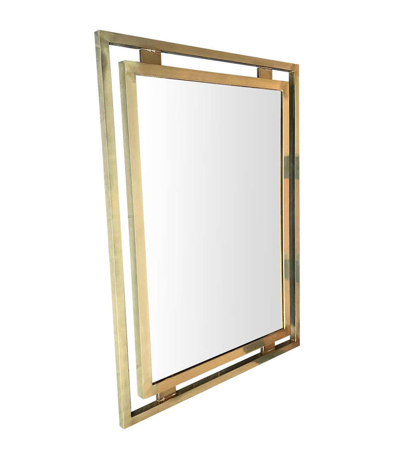 1970S GUY LEFEVRE STYLE GILT METAL CONSOLE AND MATCHING MIRROR