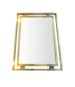 1970S GUY LEFEVRE STYLE GILT METAL CONSOLE AND MATCHING MIRROR