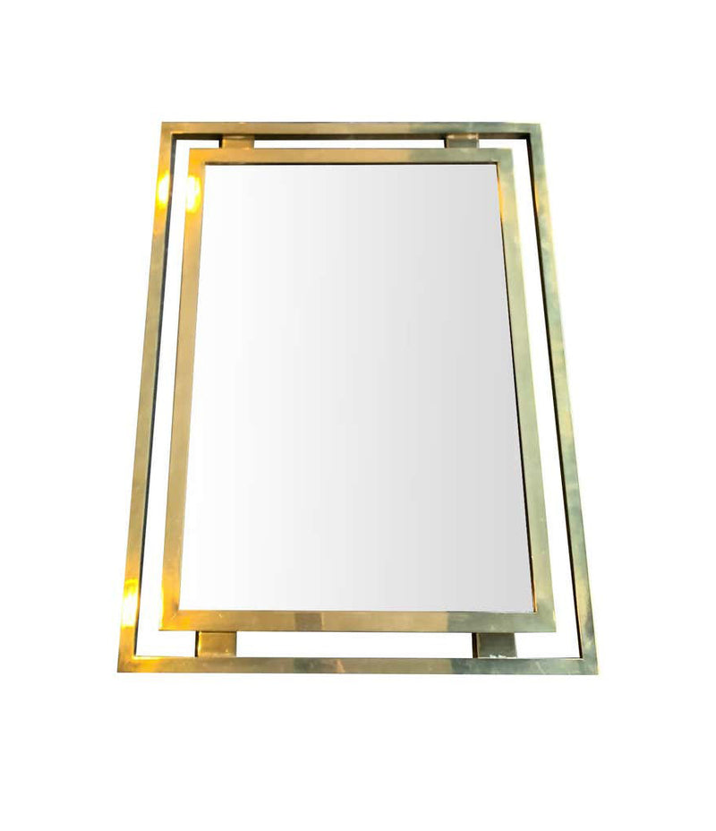 1970S GUY LEFEVRE STYLE GILT METAL CONSOLE AND MATCHING MIRROR
