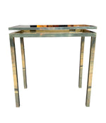 1970S GUY LEFEVRE STYLE GILT METAL CONSOLE AND MATCHING MIRROR