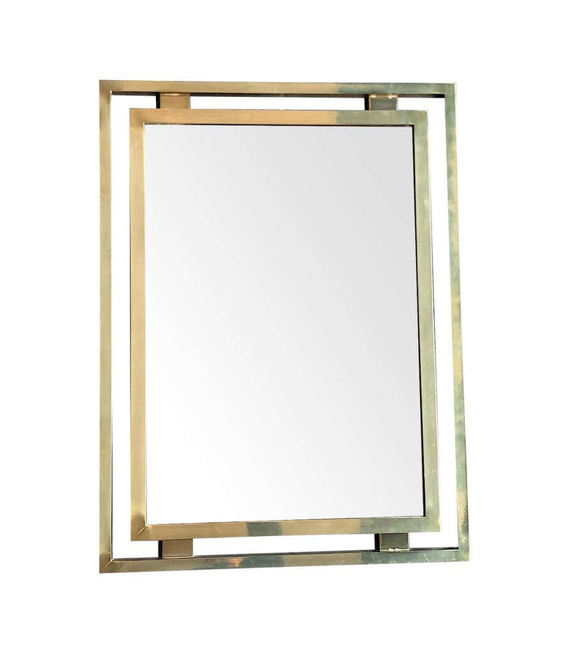 1970S GUY LEFEVRE STYLE GILT METAL CONSOLE AND MATCHING MIRROR