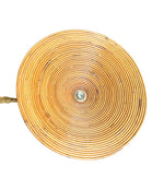1970S ITALIAN BAMBOO CIRCULAR PENDANT LIGHT IN THE STYLE OF GABRIELLA CRESPI