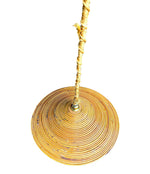 1970S ITALIAN BAMBOO CIRCULAR PENDANT LIGHT IN THE STYLE OF GABRIELLA CRESPI
