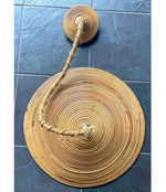 1970S ITALIAN BAMBOO CIRCULAR PENDANT LIGHT IN THE STYLE OF GABRIELLA CRESPI