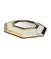 1970S OCTAGONAL BRASS AND IVORY LACQUER MIRROR BY JEAN CLAUDE MAHEY