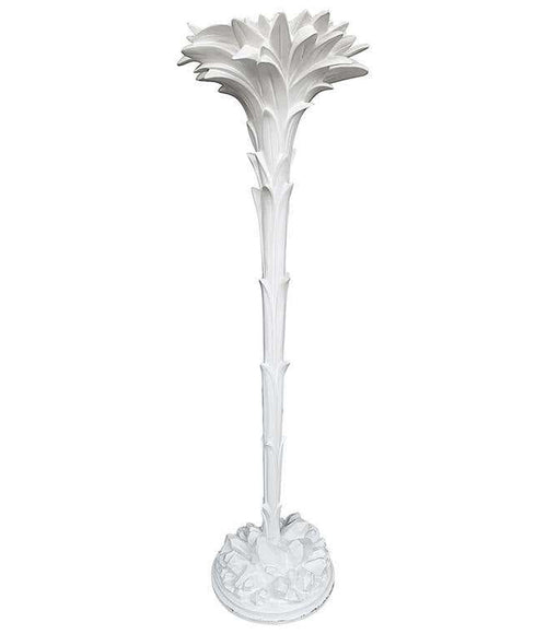 1970S SERGE ROCHE STYLE CAST RESIN AND PLASTER PALM LEAF FLOOR LAMP TORCHIERE