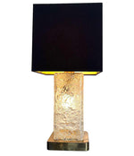 1970S 'ICE" LAMP BY HILLEBRAND WITH CENTRAL LIGHT INSIDE THE GLASS STEM