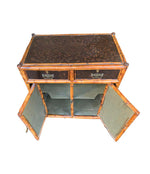 19TH CENTURY CHINOISERIE PAINTED BAMBOO CABINET WITH TWO DRAWERS AND TWO DOORS