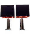 Pair of Maison Charles style french chrome lamps