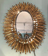 A 1950s Spanish oval wrought iron back lit sunburst mirror - Mid Century Mirror - Ed Butcher Antiques Shop London