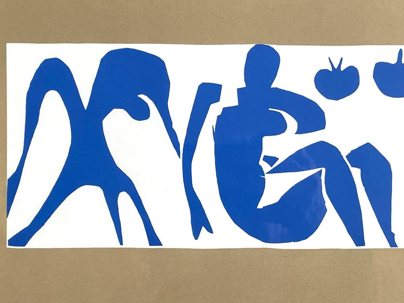 Matisse Femmes et Singes Lithograph blue painted cut outs Printed in 1954 by Mourlot Freres, Paris