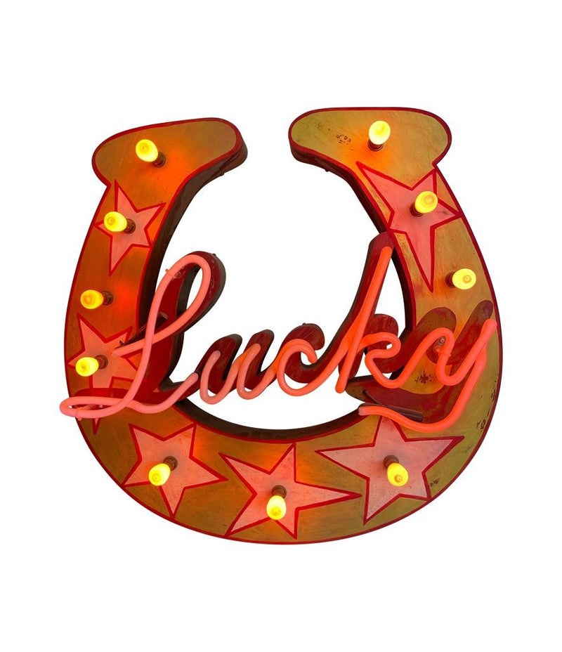 A UNIQUE NEON ART PIECE "LUCKY" BY LEGENDARY NEON ARTIST CHRIS BRACEY