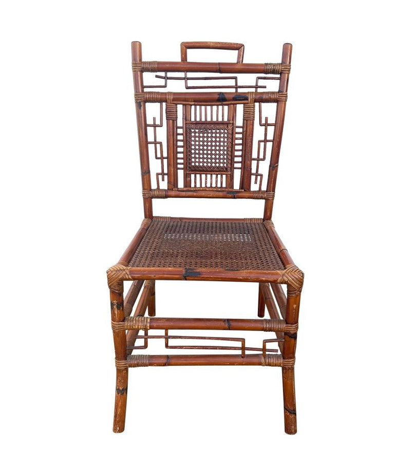 Set of Six 1920s Chinoiserie French Bamboo Dining Chairs - Art Deco Furniture - Ed Butcher Antiques 