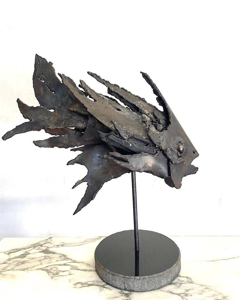 Brutalist Metal Fish Sculpture - Italian - 1970s - Ed Butcher Antique Shop London