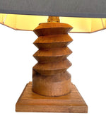 Mid Century Lighting - 1940s Table Lamp - Charles Dudouyt - Carved Oak - Ed butcher Antique Shop London