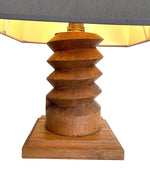 Mid Century Lighting - 1940s Table Lamp - Charles Dudouyt - Carved Oak - Ed butcher Antique Shop London