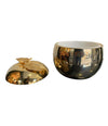 24-CARAT GOLD-PLATED APPLE SHAPED ICE BUCKET WITH DETAILED LEAF HANDLE