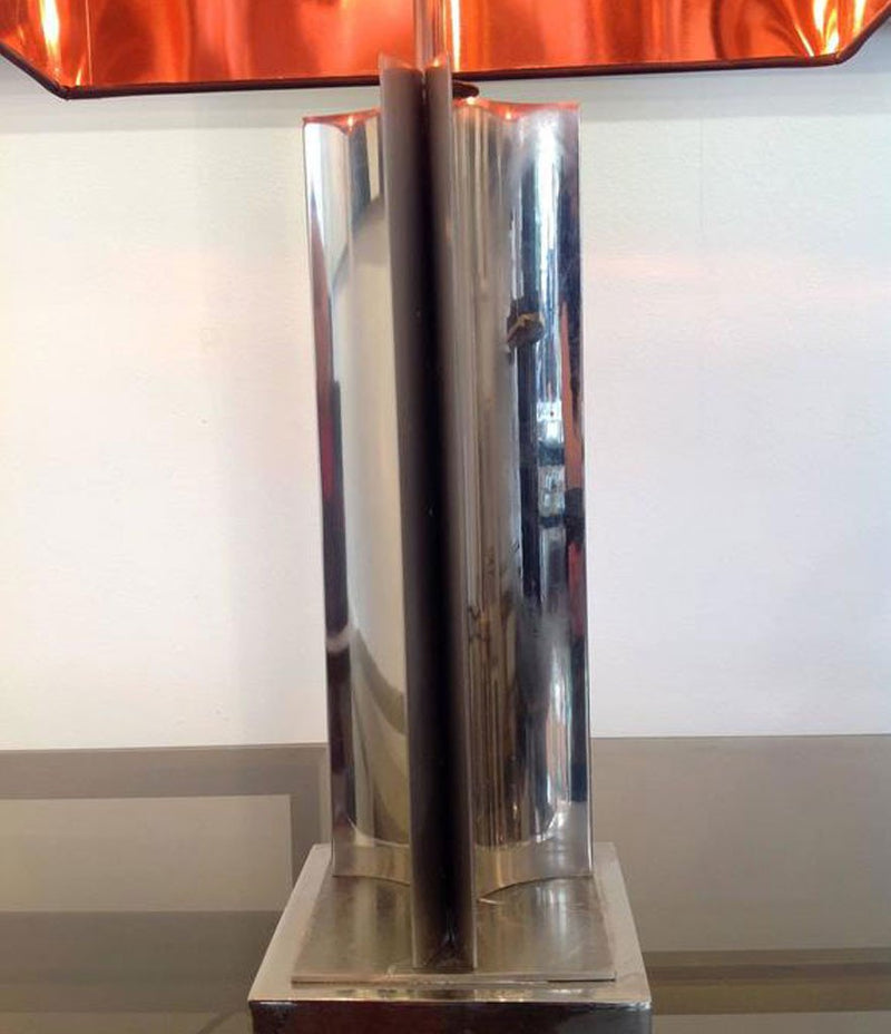 Pair of Maison Charles style french chrome lamps