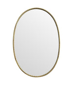 Mid Century Mirror Italian brass framed oval mirror with beaded edge - Mid Century Mirrors
