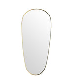 An orignal 1950s Italian shield mirror with lovely oval shaped brass frame and orignal plate