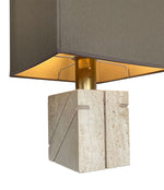 Mid century table lamp with travertine and brass base by Fratelli Manneli - Mid Century Lighting - 1970s table lamps