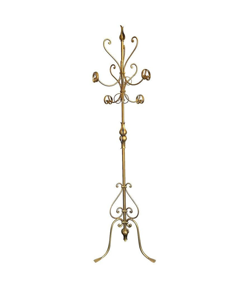 Ornate 1950's Style Italian Gilt Wrought Iron Coat Stand in the manner of Hans Kogl - Mid Century Furniture - Ed Butcher Antique Shop London