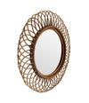 Mid Century Mirror - circular woven bamboo mirror 