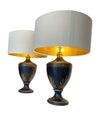 Mid century table lamps black ceramic gilt painted in a classical style - Mid Century Lighting - 1970's table lamps