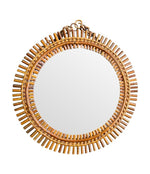 1970s Italian Circular Bamboo Mirror - Mid Century Mirrors - Ed Butcher Antiques