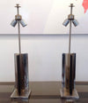 Pair of Maison Charles style french chrome lamps