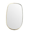 An orignal 1950s Italian shield mirror with lovely oval shaped brass frame and orignal plate
